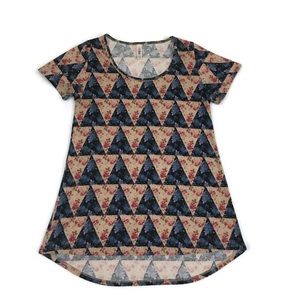 LulaRoe Shirt Blouse Size XXS Floral Geometric Top